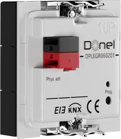 Donel Сенсорный кнопочный модуль KNX, 3 группы, 55 мм, встроенный датчик температуры, серый, DPLEGR060201
