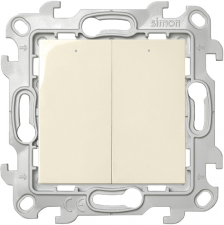 Simon 24 Слоновая кость Двухклавишный выключатель с подсветкой