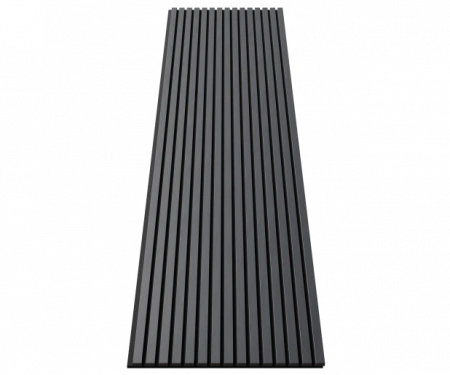 Акустическая панель, черный войлок, 2750х600х21мм, рейки МДФ, шпон дуб антрацит темно-серый