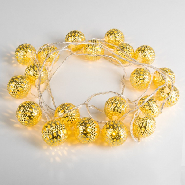 Гирлянда нить с мерцанием 2,8 м IP20 400-003 золото / теплый белый Eurosvet 400-003