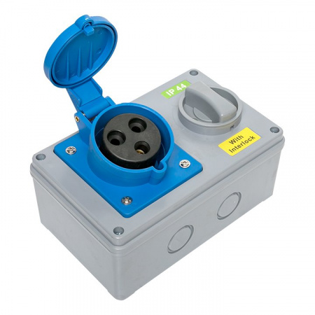 EKF Розетка с блокировкой и выключателем 1423 2Р+РЕ 32А 220В IP44