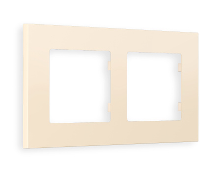 Рамка ALFA Qubi (Бежевый матовый) 2-ая AF250332