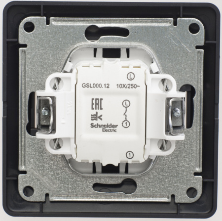 SE Glossa Шоколад Выключатель 1-клавишный, сх.1, 10АХ (в сборе)