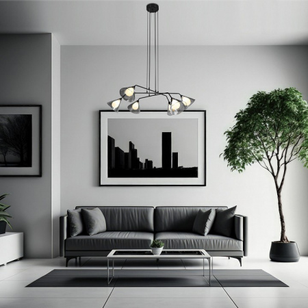 Подвесной светильник со стеклянными плафонами 70161/6 черный Eurosvet Enigma