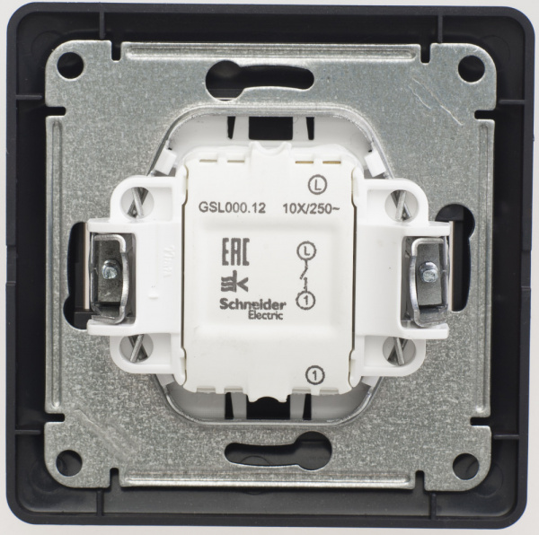 SE Glossa Шоколад Выключатель 1-клавишный, сх.1, 10АХ (в сборе)