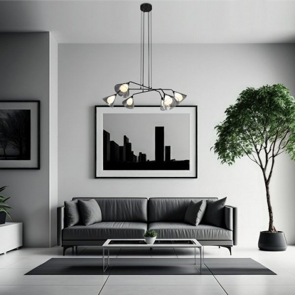 Подвесной светильник со стеклянными плафонами 70161/6 черный Eurosvet Enigma