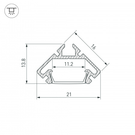 Профиль Arlight PDS45-LITE-2000 ANOD 023862