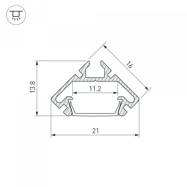 Профиль Arlight PDS45-LITE-2000 ANOD 023862
