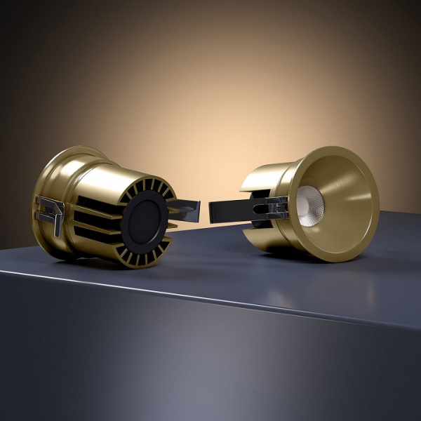 Светильник встраиваемый светодиодный Forte 15W 4000K латунь 25071/LED Elektrostandard Forte a069411