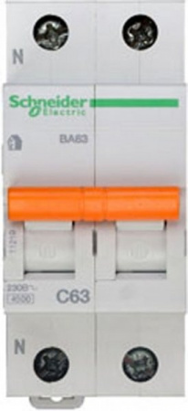 Schneider Electric Домовой ВА63 Автоматический выключатель 1P+N 63A (C) 4.5kA