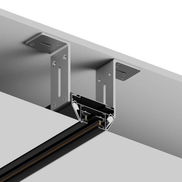 Закладной профиль под шинопровод для натяжного потолка Skylite HSBL_0193, 220В-3м, чёрный