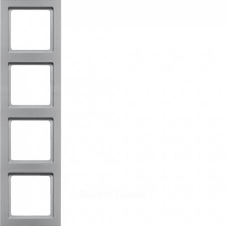 Berker Q.3 Алюминий с эффектом бархата Рамка 4-местная