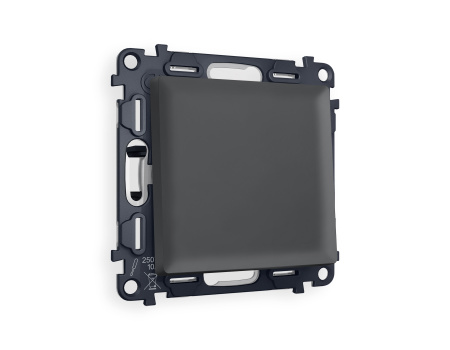 Комплект механизма 1-клавишного перекрестного выключателя ALFA MA901030 Графит мягкое касание QUANT