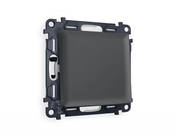 Комплект механизма 1-клавишного перекрестного выключателя ALFA MA901030 Графит мягкое касание QUANT