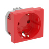 DKC Розетка силовая 2Р+Е, со шторками, «Viva», 2 мод., красная