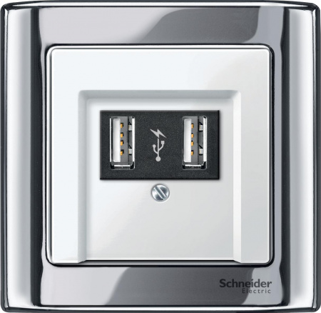 SE Merten SM Бел глянец Накладка аудиорозетки 2-ой (мех М46701х)