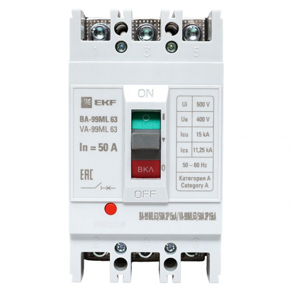 EKF Basic Автоматический выключатель ВА-99МL 63/ 50А 3P 15кА