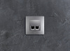 Legrand Etika Алюминий Розетка компьютерная 2-ая RJ45, категория 5е UTP - Etika - алюминий