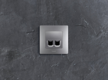 Legrand Etika Алюминий Розетка компьютерная 2-ая RJ45, категория 5е UTP - Etika - алюминий