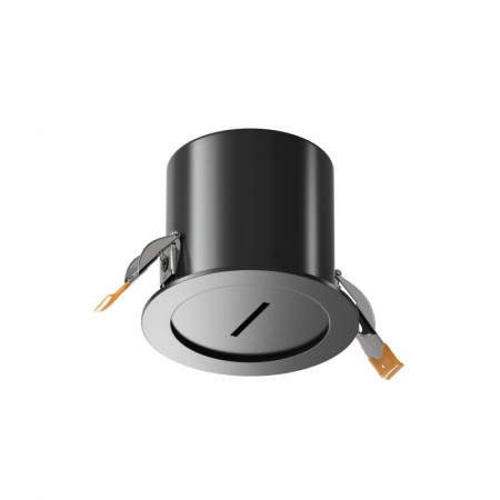 TR5513-BK Встраиваемое основание с возможностью подачи питания треку-ремню Belty, серия Base. Не вмещает блок питания. D100*H72мм, монтажный D90мм, IP20, черный, алюминий