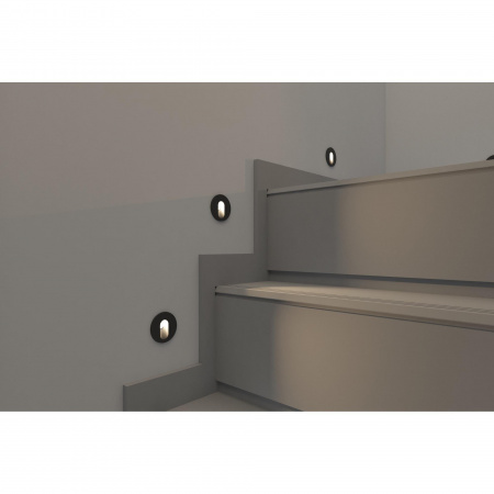 DK1013-DG Светильник встраиваемый в стену, IP 54, LED, 1 Вт, серый, алюминий