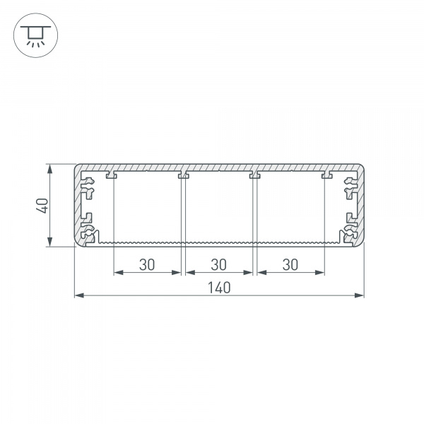 Arlight Профиль TOP-LINIA140-2000 ANOD (Алюминий)