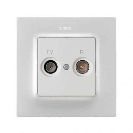 Simon S82 Concept Матовый белый, Накладка для розетки R-TV+SAT с пиктограммой "TV R"