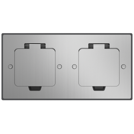 Лючок Surface 4 мод. (2 мод. 45х45 мм.), полированное серебро, IP44