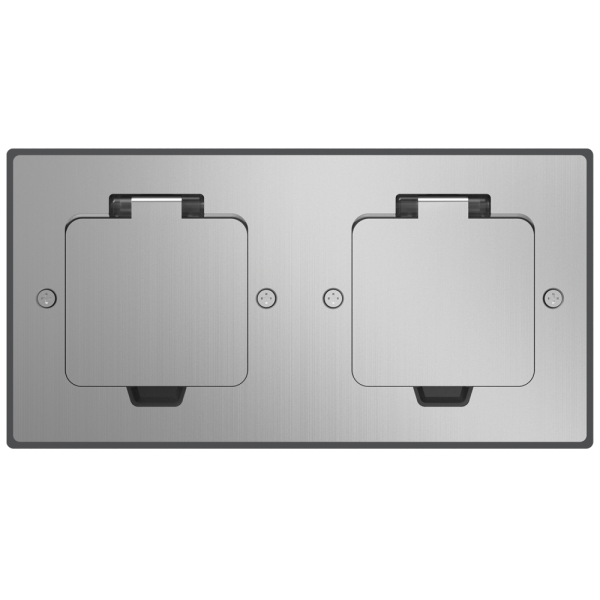 Лючок Surface 4 мод. (2 мод. 45х45 мм.), полированное серебро, IP44