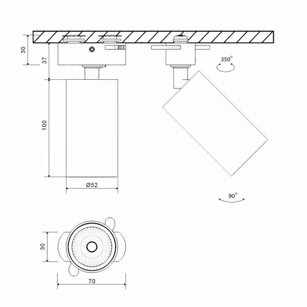 Основание для трекового светильника SWG Mini-VL-M2-WH 004860