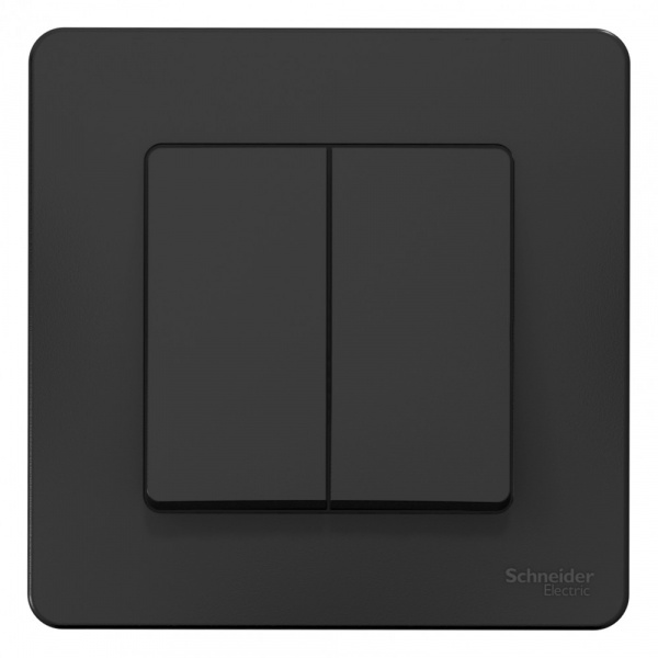 SE Blanca внутр Антрацит Выключатель 2-клавишный, 10А, 250B