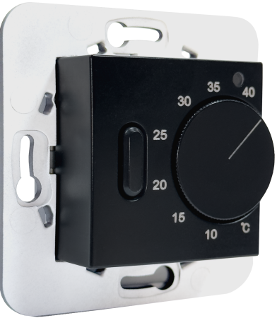 Donel Термостат с выносным датчиком пола 16 A, 45*45 мм., черный матовый, серия DTEF