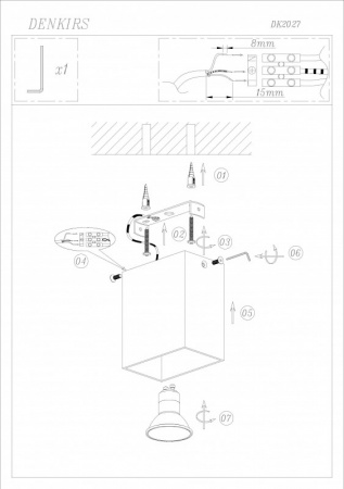 DK2027-WH Светильник накладной IP 20, 50 Вт, GU10, белый, алюминий