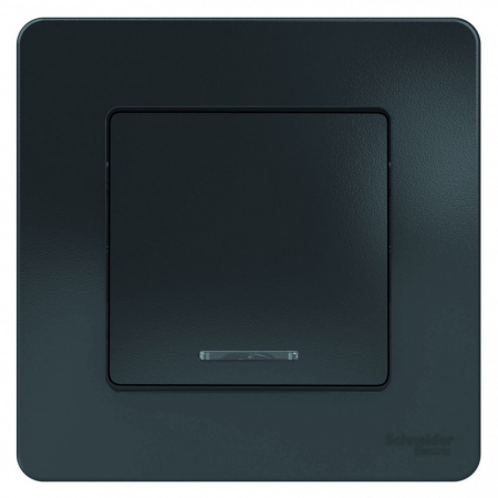 SE Blanca внутр Антрацит Выключатель 1-клавишный с подсветкой, 10А, 250B