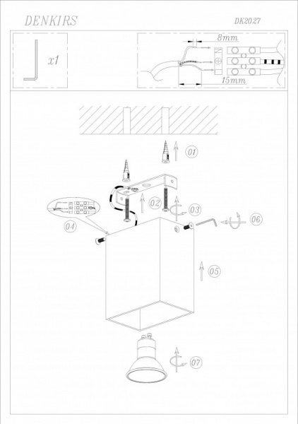 DK2027-WH Светильник накладной IP 20, 50 Вт, GU10, белый, алюминий