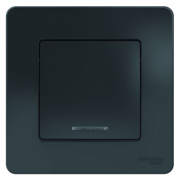 SE Blanca внутр Антрацит Выключатель 1-клавишный с подсветкой, 10А, 250B