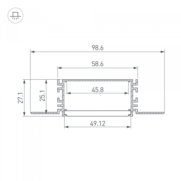 Arlight Профиль FANTOM-W49-2000 ANOD (Алюминий)