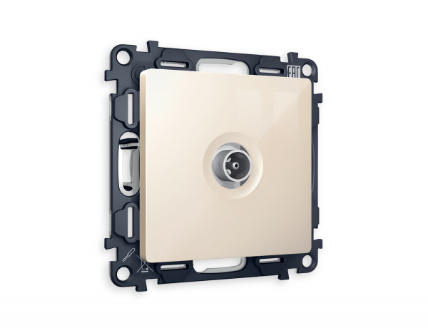 Комплект механизма TV розетки оконечной ALFA MA313010 Бежевый глянец 50-870 MHz 1dB QUANT