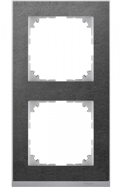 SE Merten SM M-Pure Decor Сланец/Алюминий Рамка 2-ая