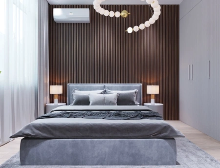 Акустическая панель, черный войлок, 1200х600х19мм, рейки МДФ дуб старинный натуральный Акустическая панель, черный войлок, 1200х600х19мм, рейки МДФ дуб старинный натуральный