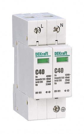 DEKraft ОП-101 Ограничитель перенапряжений 2P 40кА C 420В