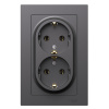 Systeme Electric AtlasDesign Базальт Розетка двойная с/з, 16А, в сборе