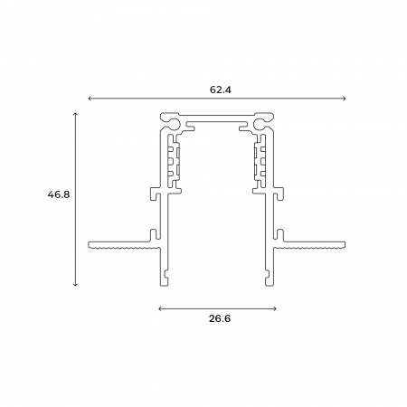 Шинопровод встраиваемый ElDeko HSBL_0061 48В-2м, чёрный