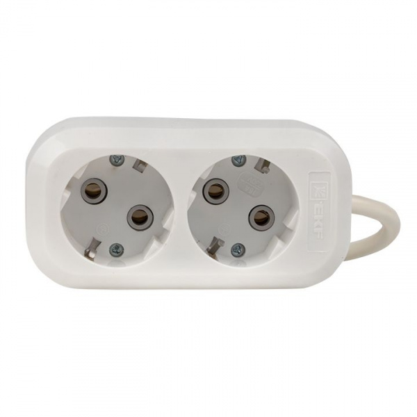 EKF PROxima Удлинитель "Эксперт" 2 гнезда 2 метра 16А/3,5кВт с заземлением ПВС 3х1