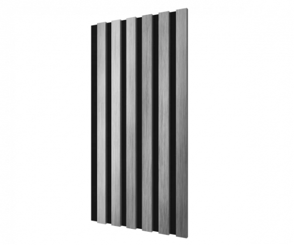 Комплект акуст.панелей, черный войлок, 600х300х19мм, рейки ЭКОПОЛИМЕР, хром матовый/2шт