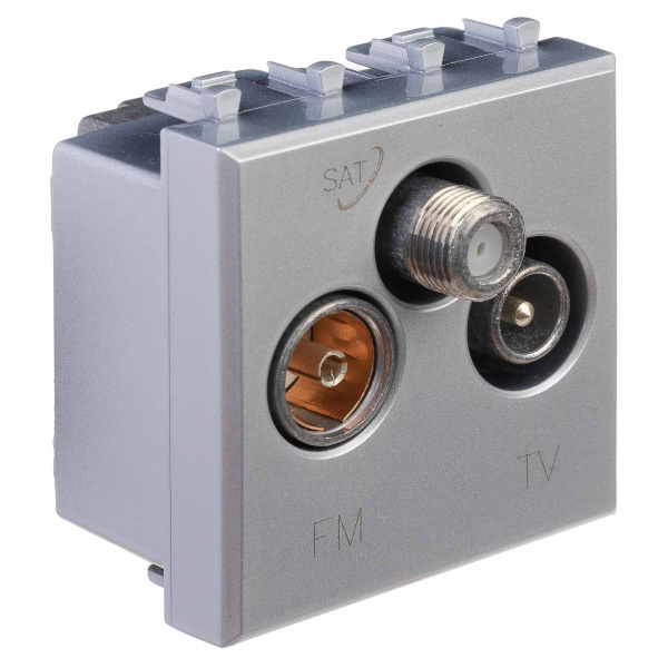 DKC Avanti Закаленная сталь Розетка TV-FM-SAT 2 модуля
