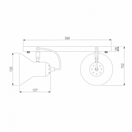 Настенный светильник 20083/2 черный / хром Eurosvet Canotier