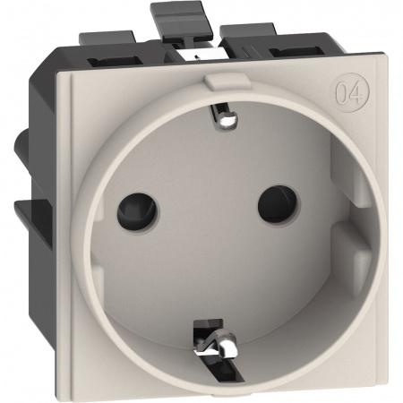 BT Living now Песочный Розетка немецкого стандарта 2К+З 16А автоматич клеммы 2 модуля