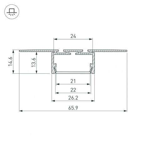 Arlight Профиль PLS-LOCK-H15-T-HIDE-3000 (Алюминий)