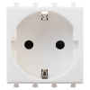 DKC Avanti Белое облако Розетка 2P+E со шторками 2 модуля